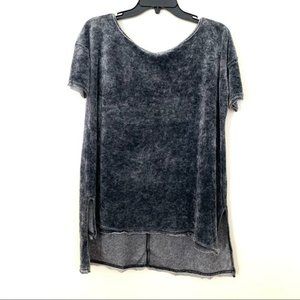We The Free Terry Cloth High-Low Hem Top Distressed Edges